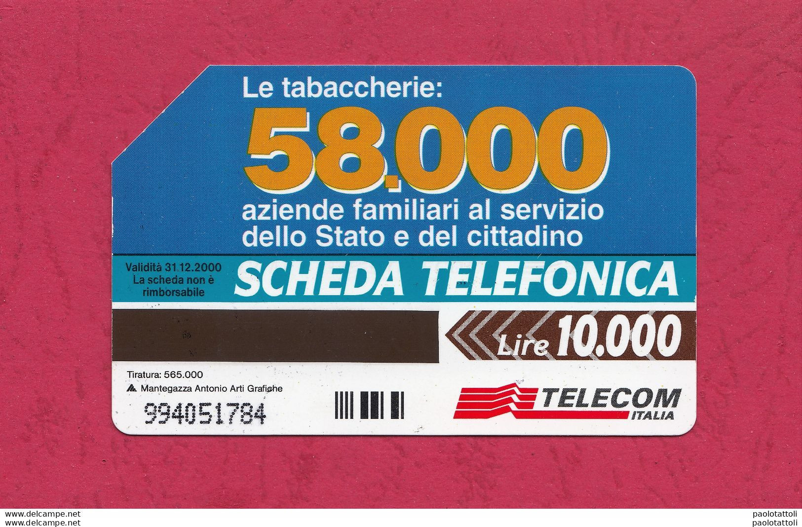 Italia, Italy- Prepaid Used Phone Card- SERVIZI BASE 2001-ROMA, UsatA- Ed. Mantegazza. Exp. 31.12.2000 - Pubbliche Figurate Ordinarie