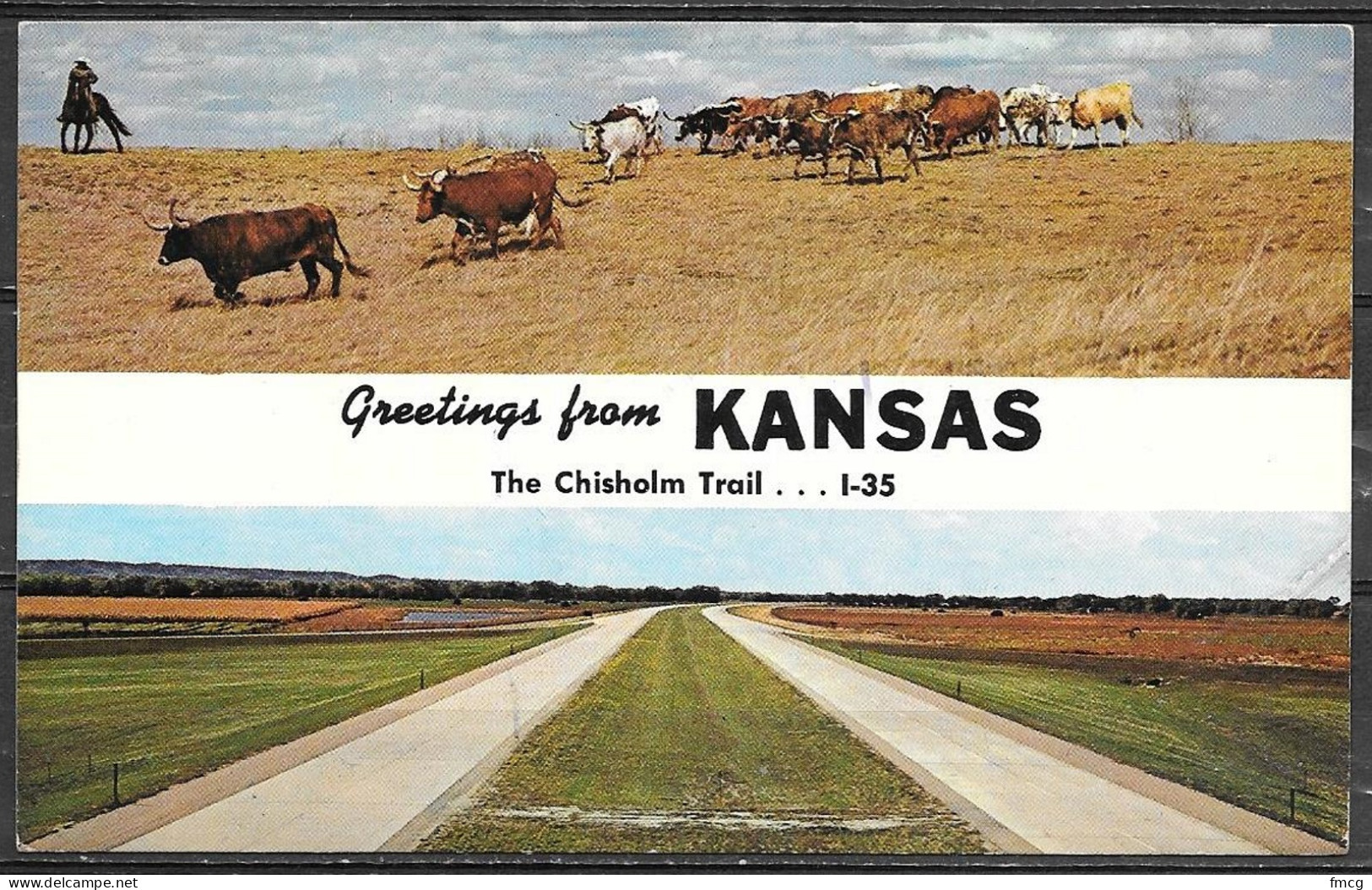 Kansas, Chisolm Trail, Interstate 35, Mailed In 1974 - Sonstige & Ohne Zuordnung