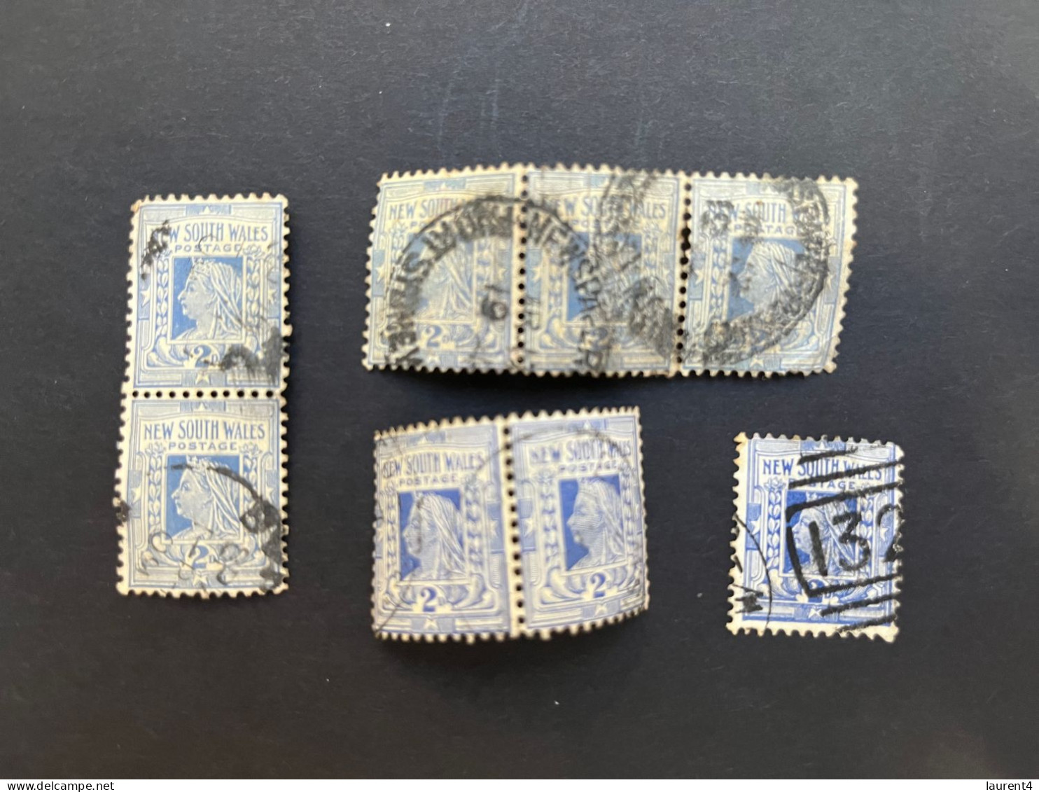 (stamps 7-5-2024) Very Old Australia Stamp - NSW - 2d (8 Stamp) - Used Stamps