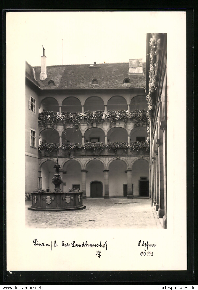 Foto-AK Adalbert Defner: Linz A. D., Der Landhaushof Mit Brunnen  - Other & Unclassified