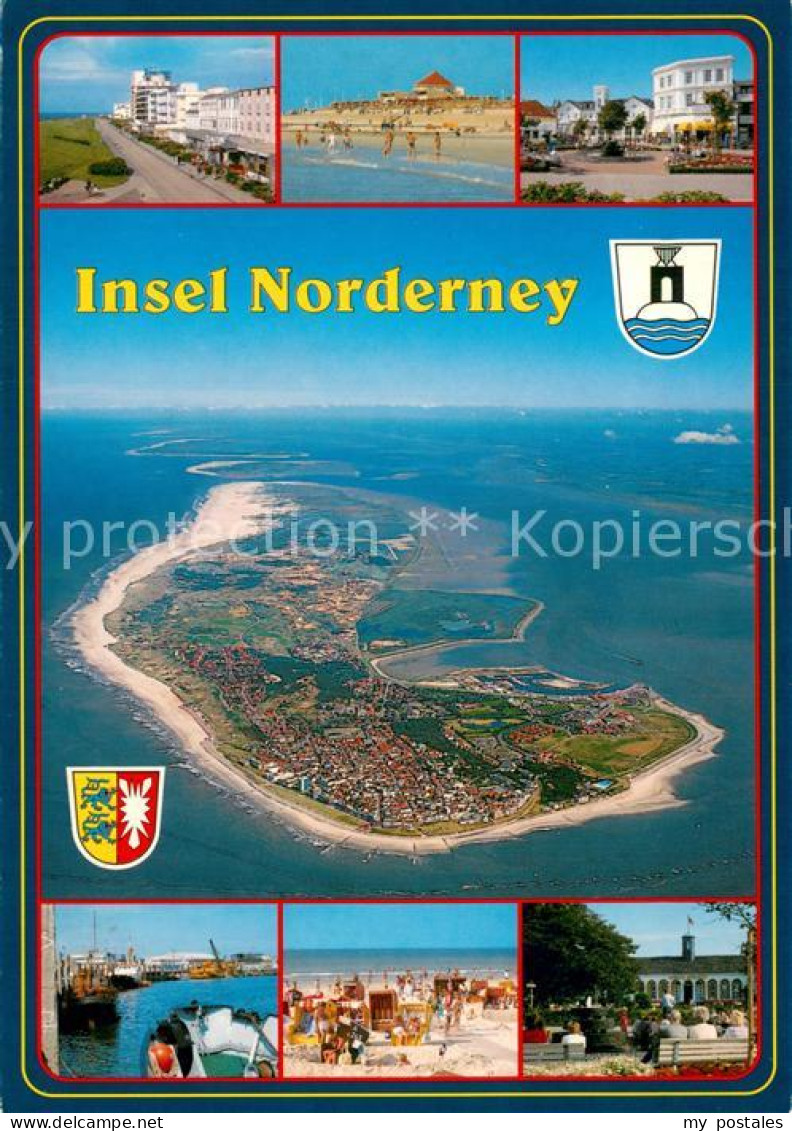 73755803 Norderney Nordseebad Fliegeraufnahme Promenade Strandpartien Hafen Park - Norderney