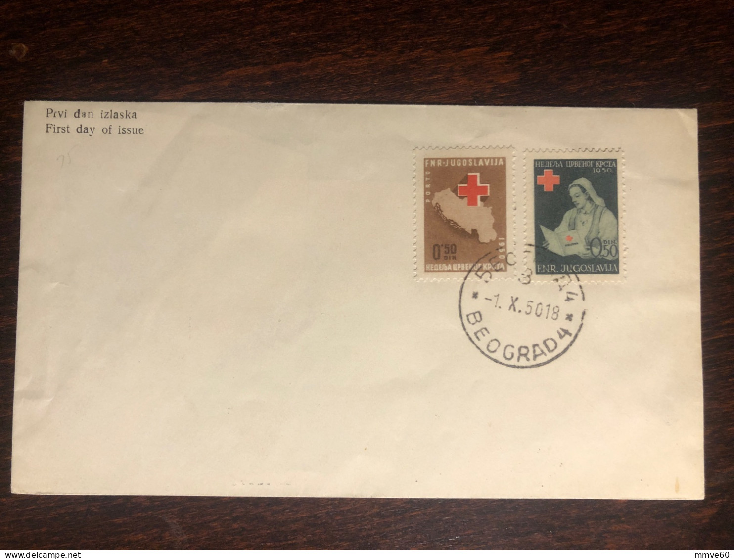 YUGOSLAVIA FDC COVER 1950 YEAR RED CROSS HEALTH MEDICINE STAMPS - FDC