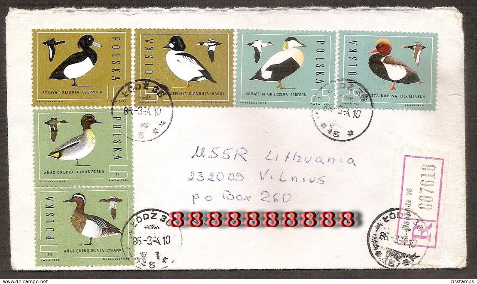 Poland 1985●Ducks●Birds●compl. Set On R-Cover - Canards