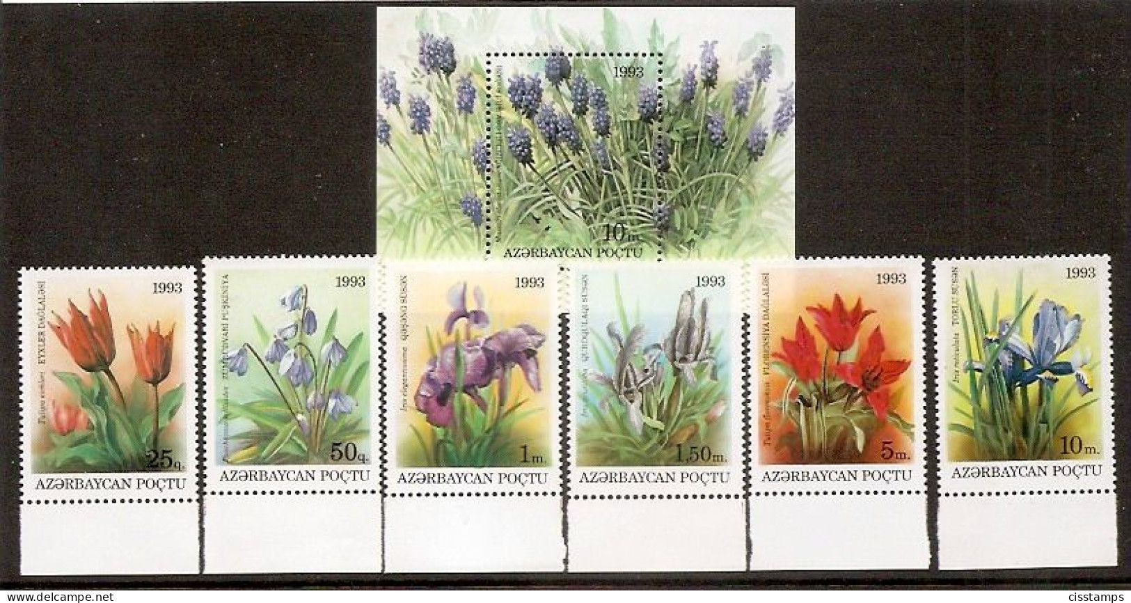 Azerbaijan 1993●Flowers●●Blumen●Mi91-96 Bl2 MNH - Azerbaïjan