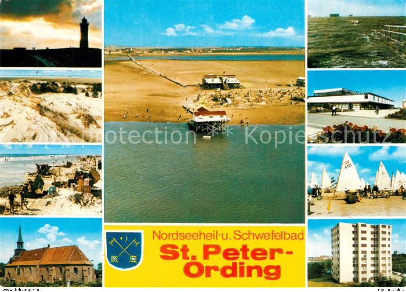 73272065 St Peter-Ording Leuchtturm Duenen Strand Kirche Strandsegeln Hotel Hoch - St. Peter-Ording