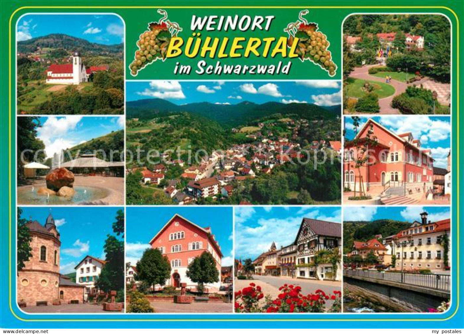 73271779 Buehlertal Kirche Brunnen Panorama Park Motive Buehlertal - Buehlertal