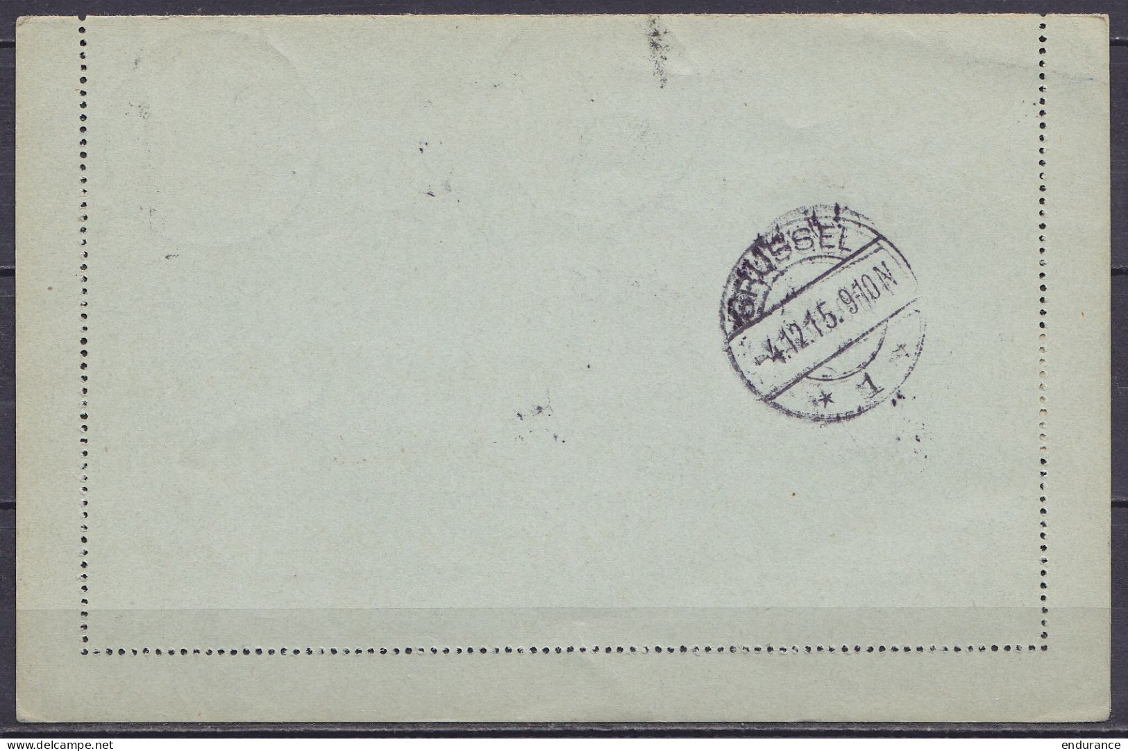 EP Carte-lettre Kartenbrief 10c (type OC3) + OC4 En Recommandé Càpt MARIEMBOURG /-3.12.1915 Pour BRUXELLES - Rare étiq.  - Deutsche Besatzung