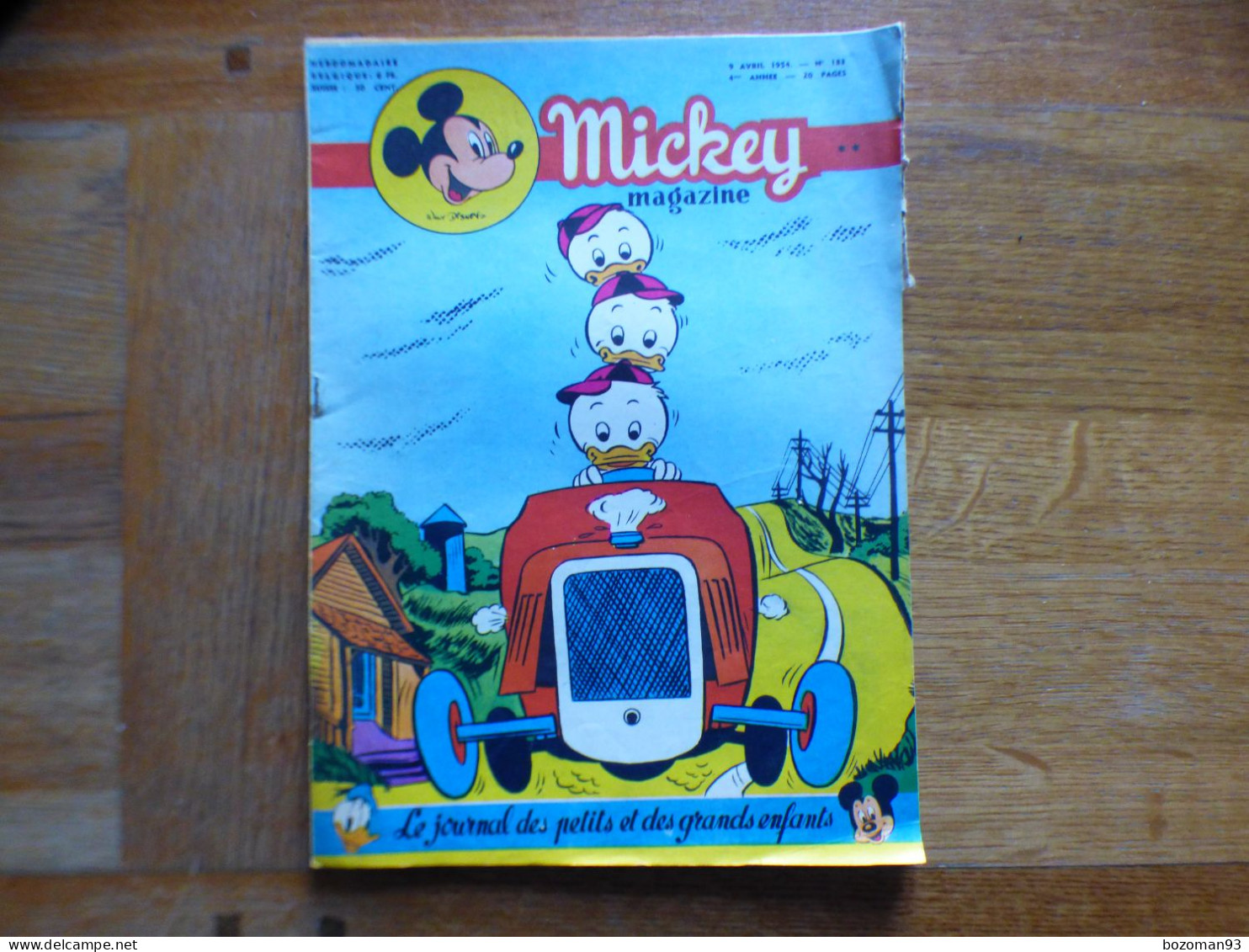 JOURNAL MICKEY BELGE  N° 183 Du  09/04/1954 COVER  RIRI LOLOU ET FIFI + PETER PAN - Journal De Mickey