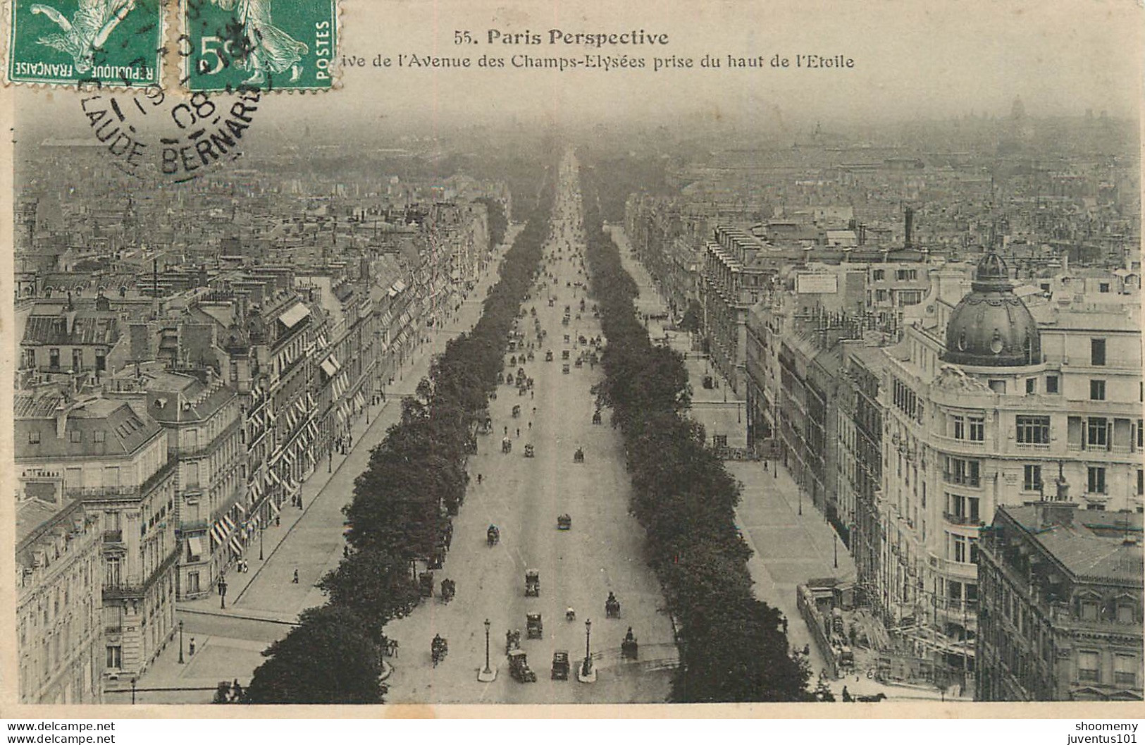 CPA Paris Perspective-Champs Elysées-55-Timbre    L1797 - Champs-Elysées