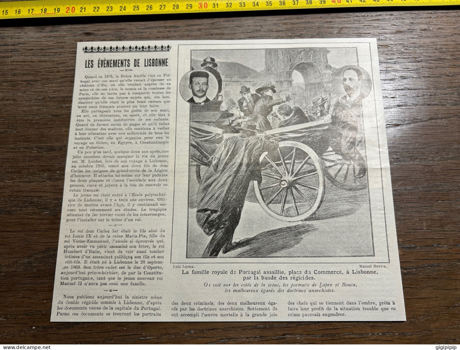 1908 PATI Famille Royale De Portugal Assaillie, Place Da Commerce, à Lisbonne, Par Régicides Caveau Royal à L'église - Collections