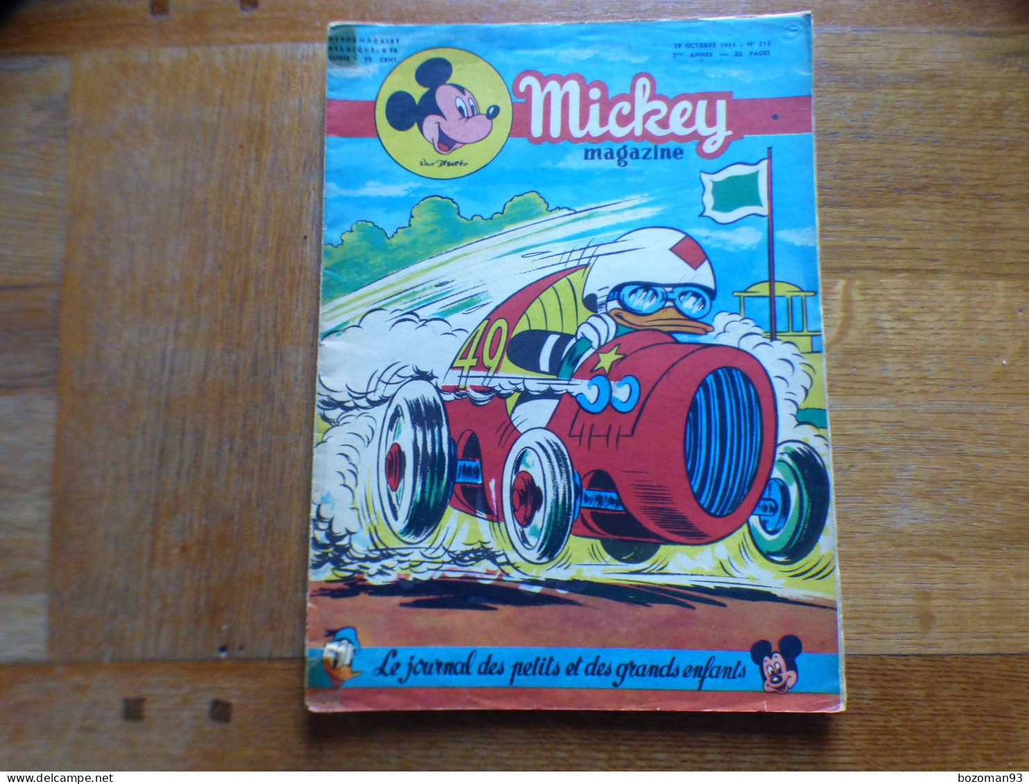 JOURNAL MICKEY BELGE  N° 212 Du 26/10/1954 COVER DONALD + BEN ET MOI - Journal De Mickey