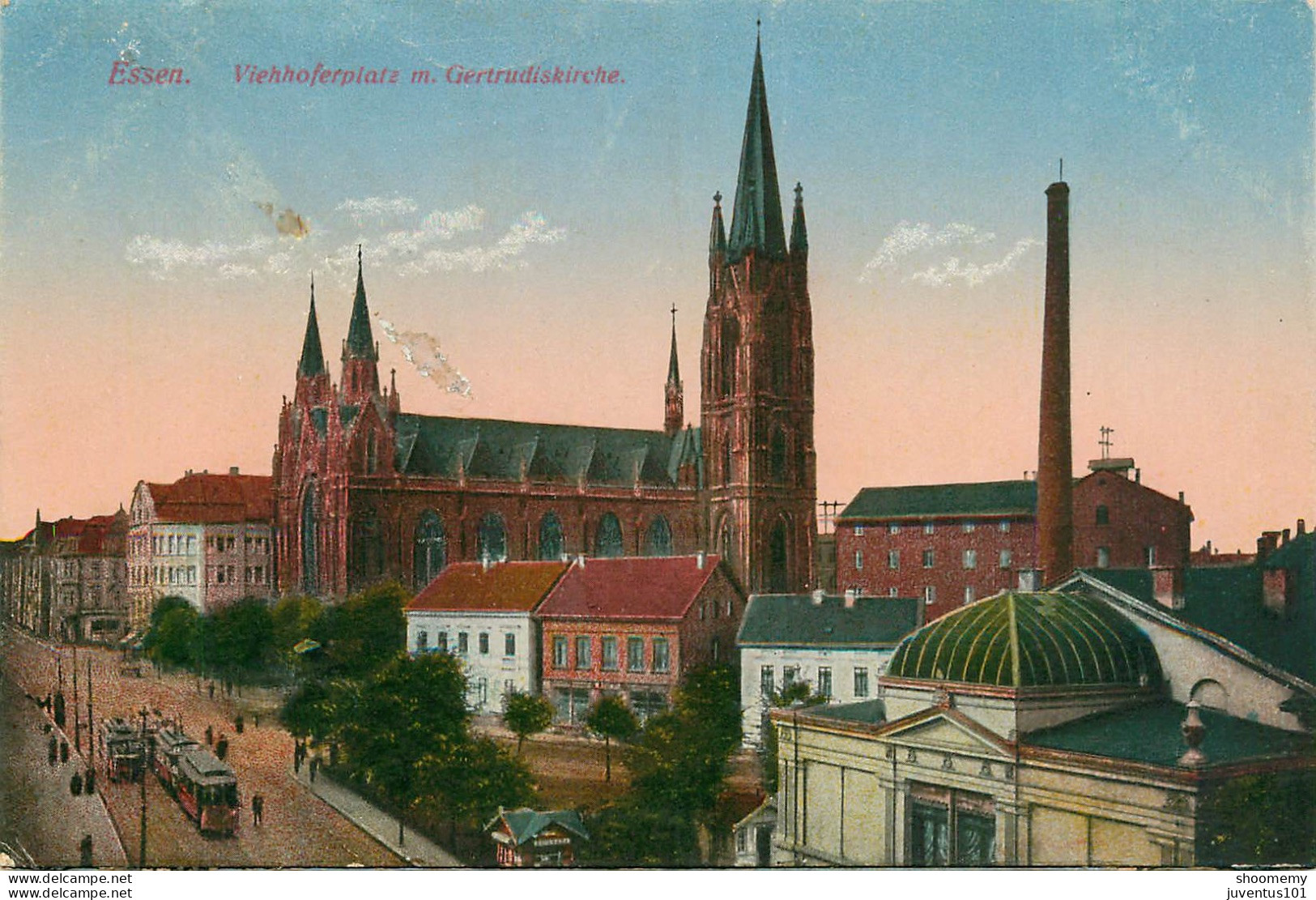 CPA Essen-Viehhoferplatz M. Gertrudiskirche         L2179 - Essen