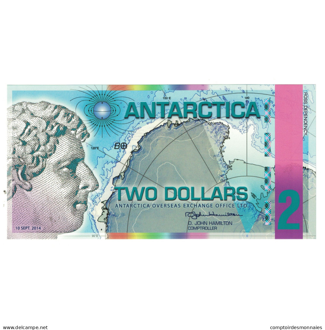 Billet, Antartique, 2 Dollars, 2014, 2014-09-10, NEUF - Other - America