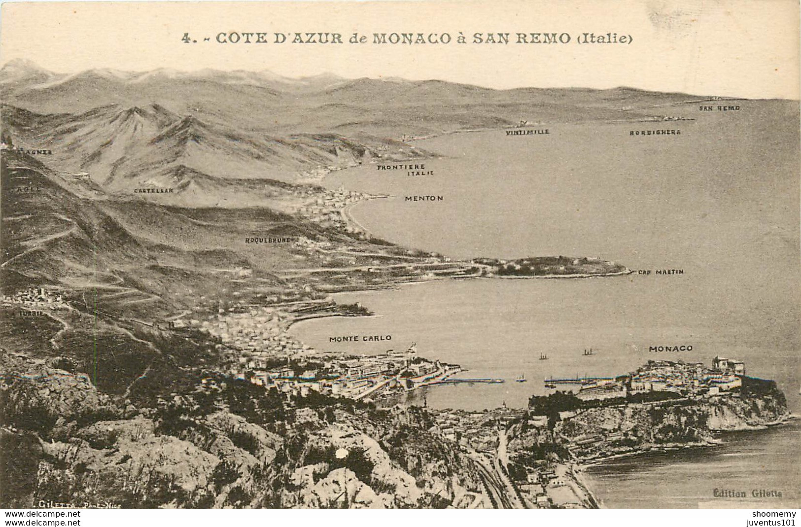 CPA Monaco à San Remo     L1070 - Panoramische Zichten, Meerdere Zichten