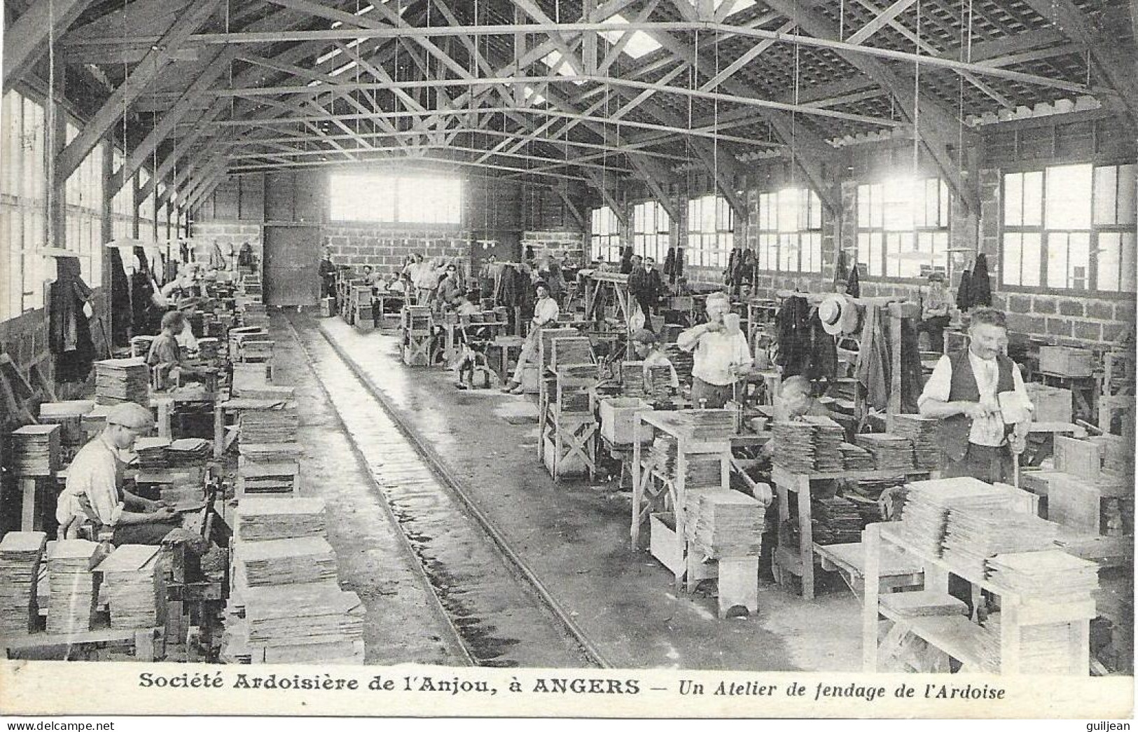 INDUSTRIE - 49 ANGERS - ARDOISIERES De L'ANJOU à ANGERS - Atelier De Fendage De L'ardoise - Circulé - Industry