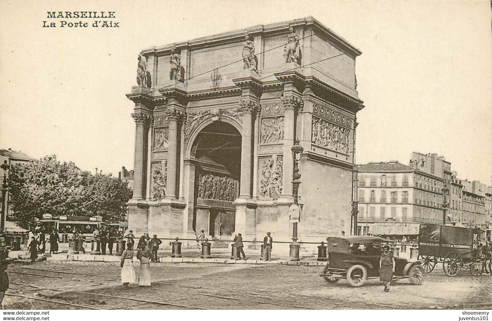 CPA Marseille-Porte D'Aix   L1711 - The Canebière, City Centre