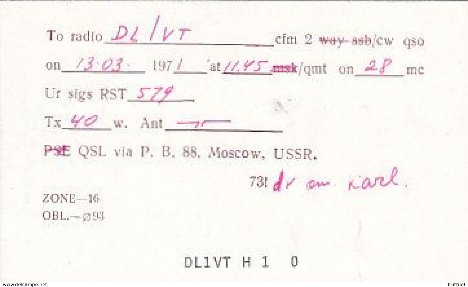 AK 210488 QSL - USSR - Ossetia - Ordzhonikidze - Radio Amateur