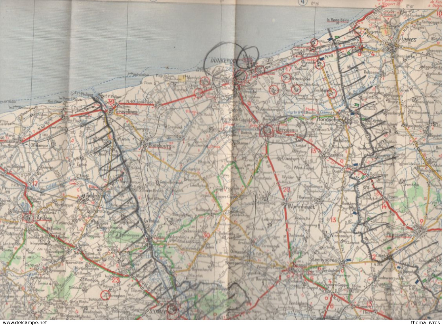 Carte Michelin N°51 BOULOGNE-LILLE (cote 1953) Avec Annotation,s Au Crayon  (PPP47350) - Strassenkarten