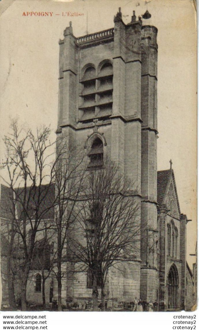 89 APPOIGNY L'Eglise Animée Librairie Papeterie De L'Yonne Karl Guillot Migennes Laroche - Appoigny