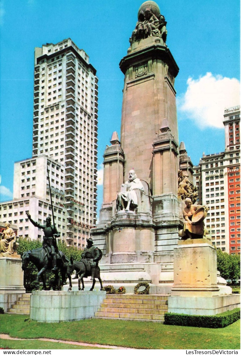 ESPAGNE - Madrid - Vue Sur La Place D'Espagne - Vue Générale - Statues - Carte Postale - Madrid