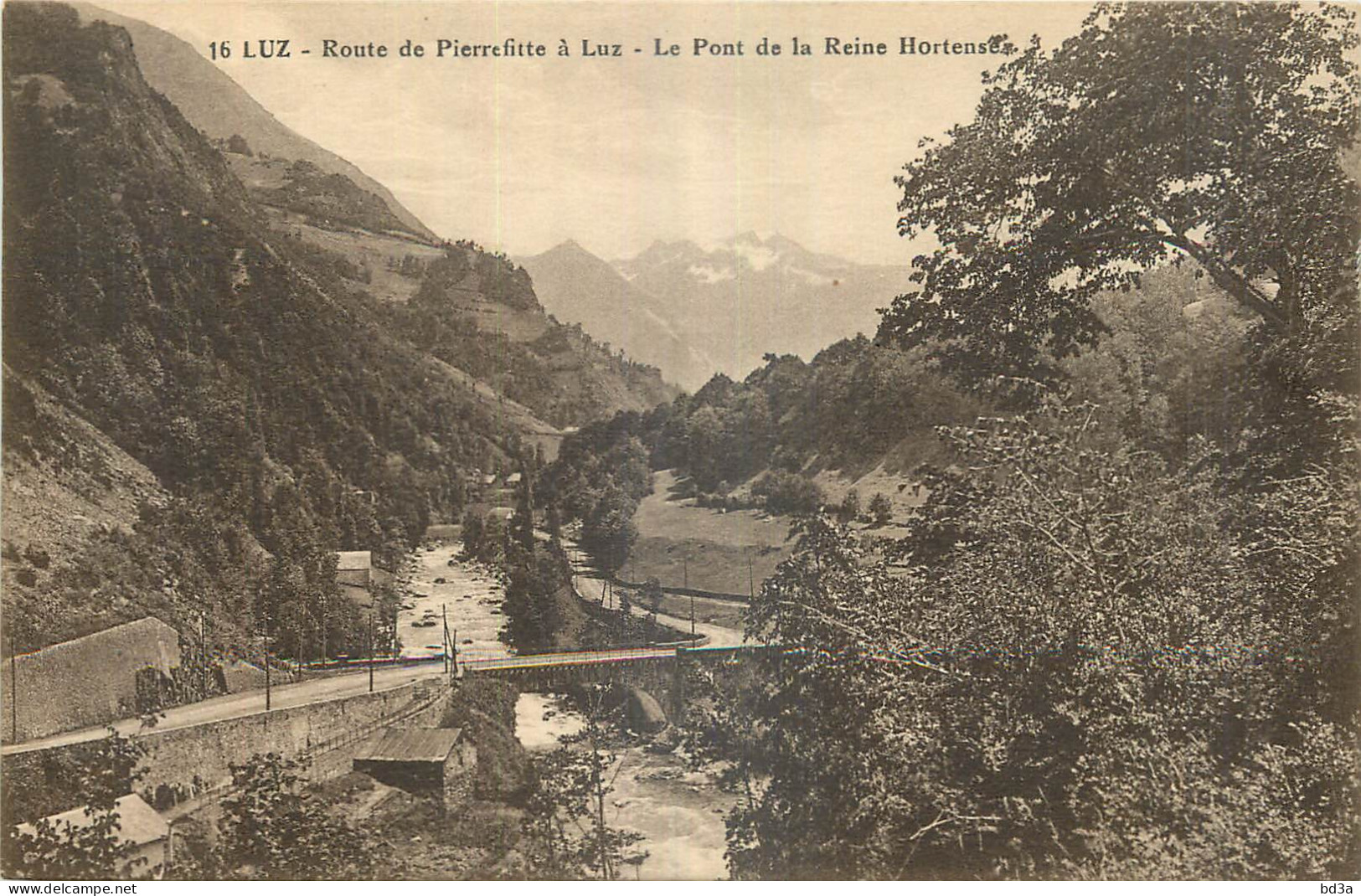 66 - LUZ - ROUTE DE PIERREFITTE A LUZ - LE PONT DE LA REINE HORTENSE - Cie Alsacienne Des Arts Photomécaniques - 16 - Luz Saint Sauveur