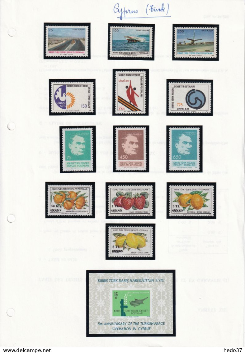 Chypre Turc - Collection 1975/1989 - Neufs ** Sans Charnière - Cote Yvert  300 € - TB - Nuovi