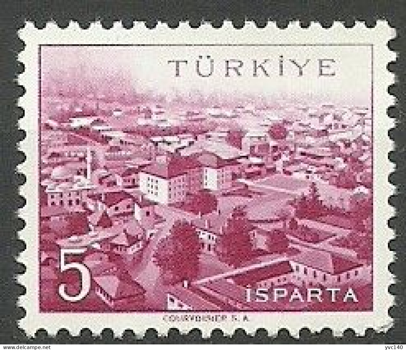 Turkey; 1958 Cities "Isparta", Color Tone ERROR MNH** - Nuovi