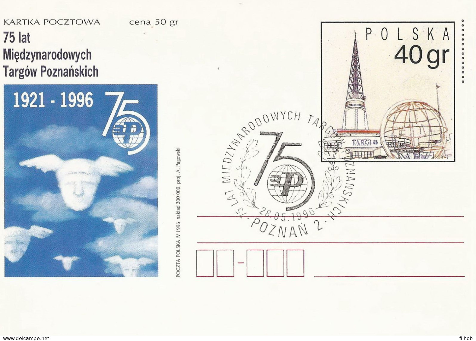 Poland Postmark D96.05.28 POZNAN: Trade Fairs (analogous) - Postwaardestukken