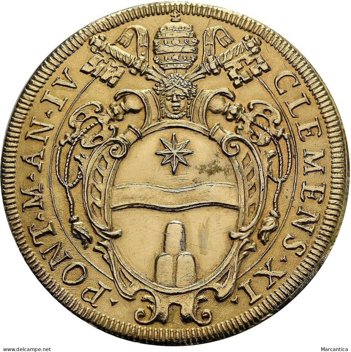 ITALY, Papale (Stato Pontificio). Clement XI. 1700-1721. AR Piastra (45 Mm, 32.44 G). Rome Mint. Dated 1704. - Autres – Europe