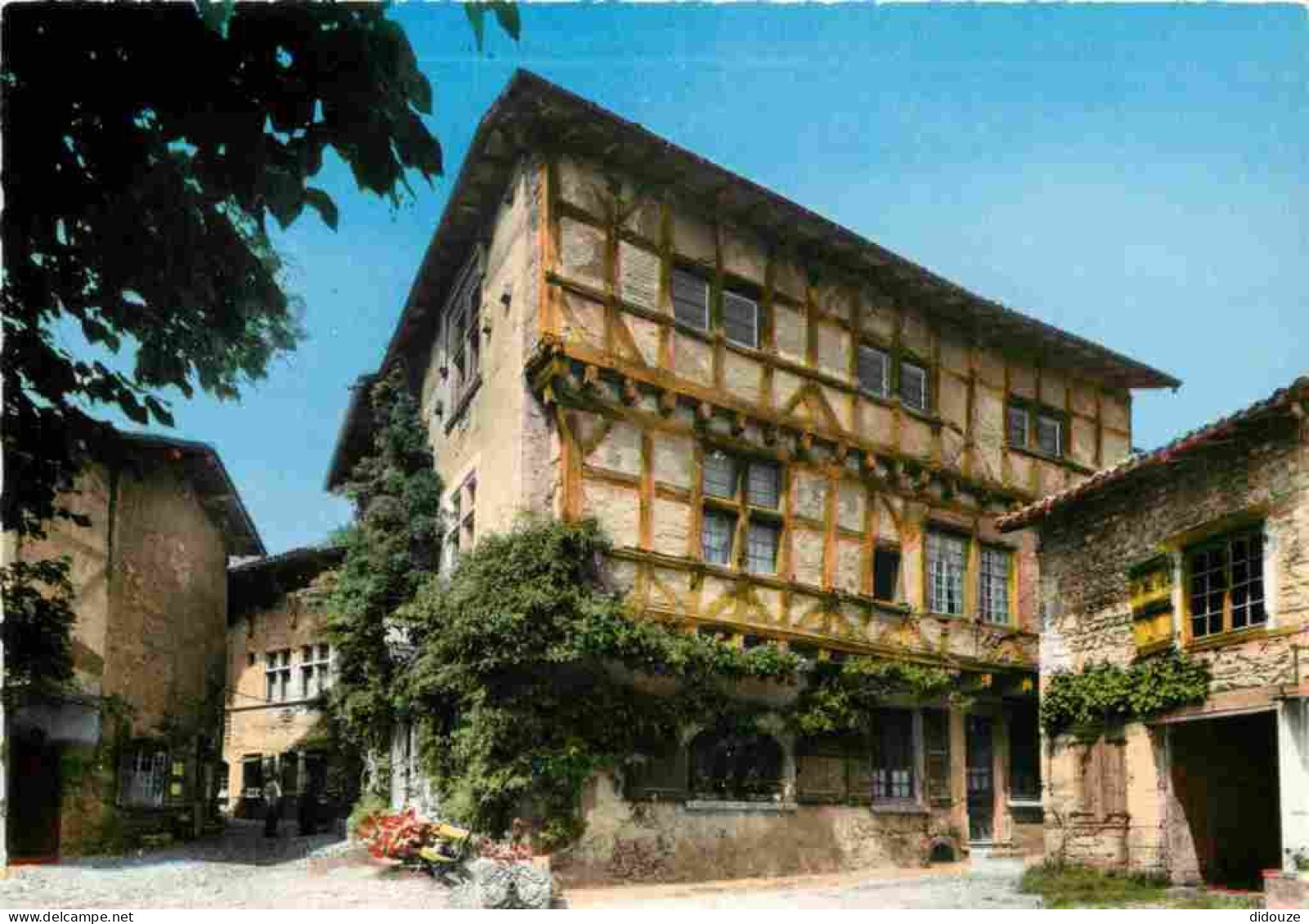 01 - Pérouges - Ostellerie Du Vieux Pérouges - Cité Médiévale - Vieilles Pierres - Carte Dentelée - CPSM Grand Format -  - Pérouges