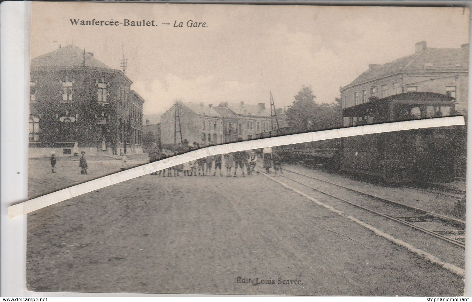 Wanfercée-Baulet  , La Gare  ( Fleurus )( Stoomtram , Tram Vicinal à Vapeur ) RARE édit :Louis Scavée - Fleurus