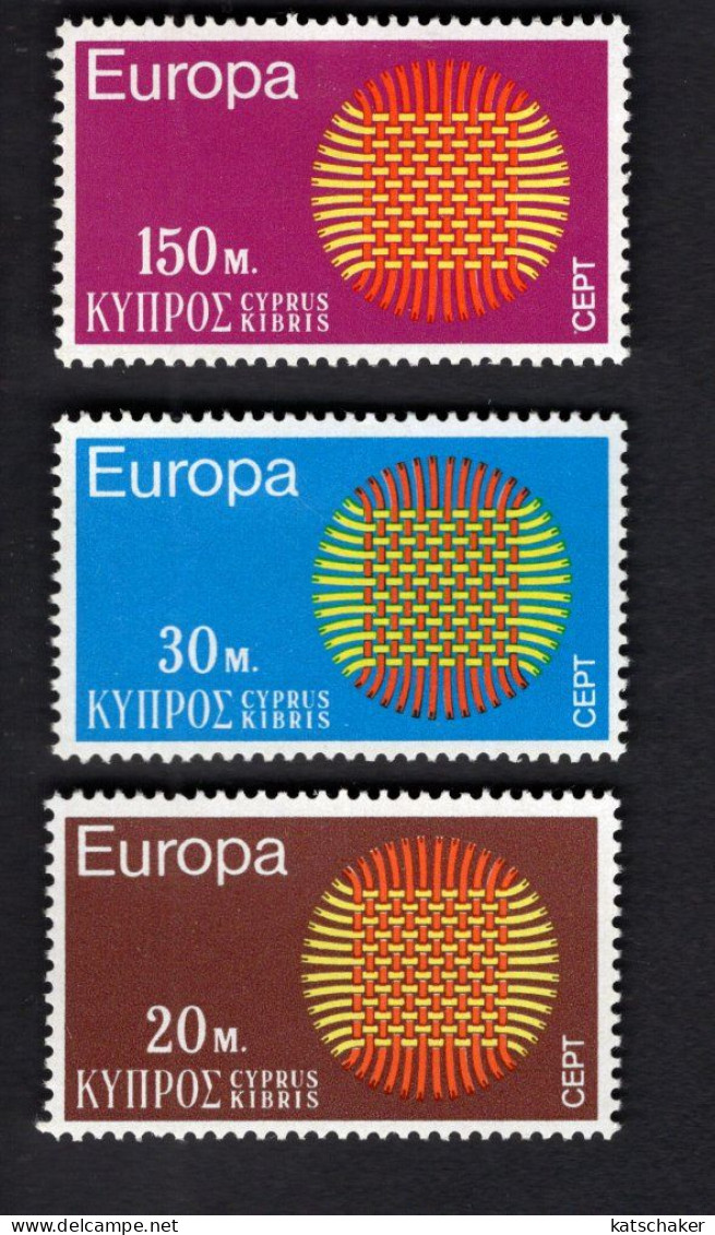 2024604839 1970 SCOTT 340 341 342 7 (XX) POSTFRIS MINT NEVER HINGED - EUROPA ISSUE - INTERWOVEN THREADS - Unused Stamps