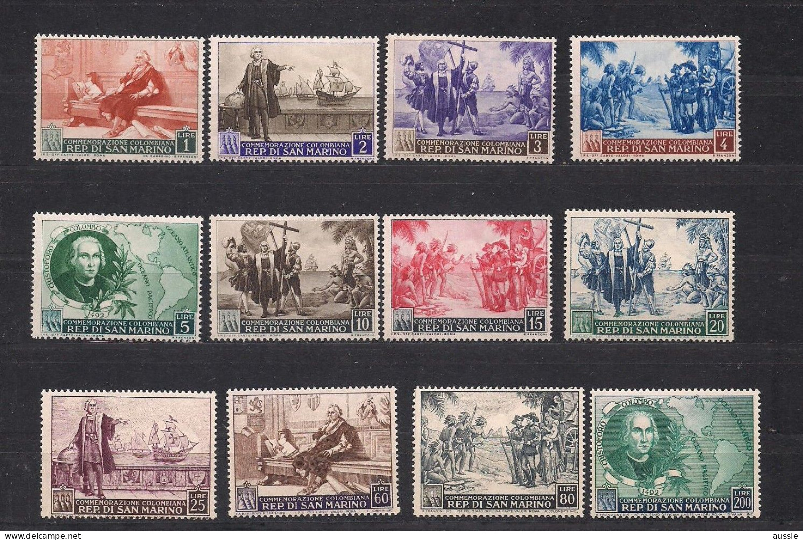 Saint-Marin San Marino 1952 Yvertn° 346-357 *** MNH Cote 220 € Christoph Colomb Columbus (15L A Une Petite Tache) - Nuovi