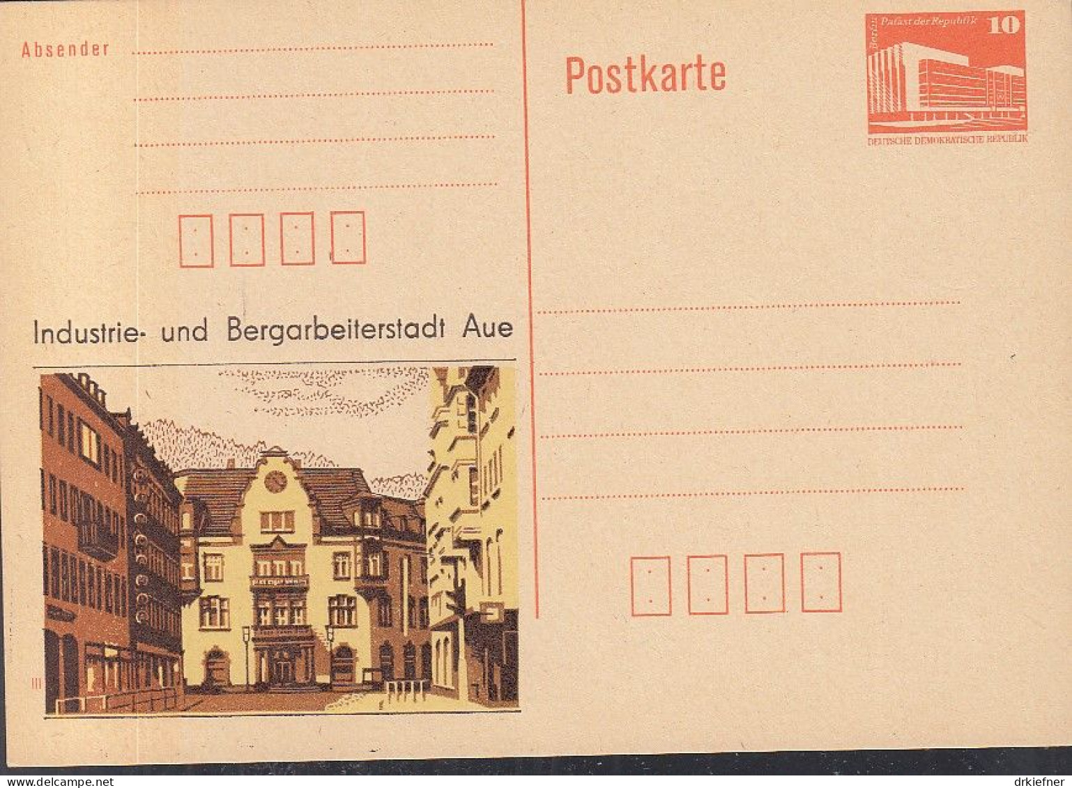 DDR PP 19 II, Ungebraucht, Industrie- Und Bergarbeiterstadt Aue, Um 1988 - Privatpostkarten - Ungebraucht