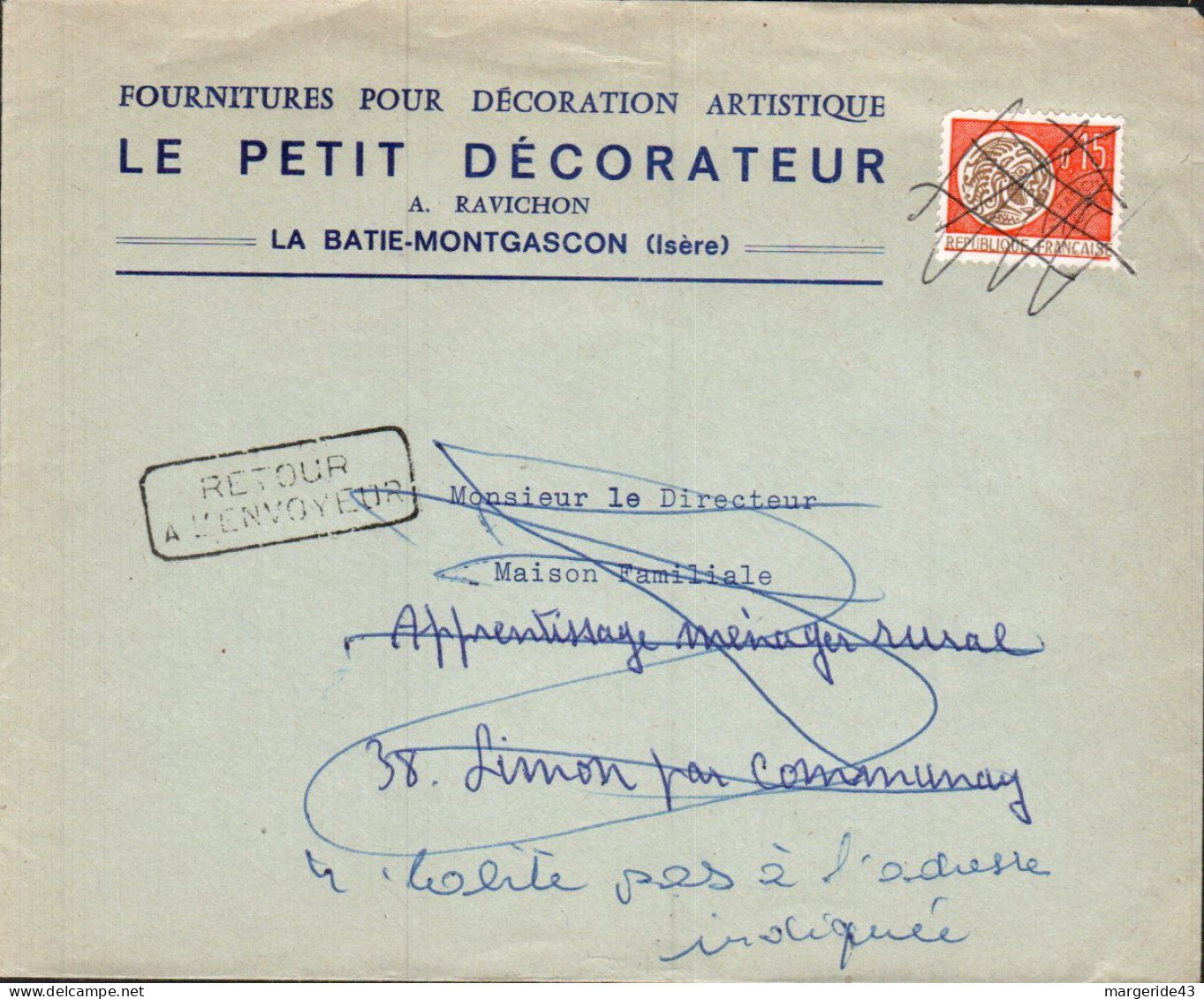 PREO MONNAIE GAULOISE SUR LETTRE A EN TETE - 1964-1988