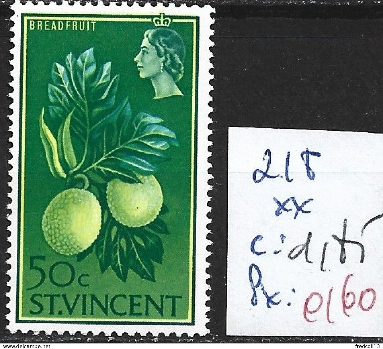 SAINT-VINCENT 218 ** Côte  1.85 € - St.Vincent (...-1979)