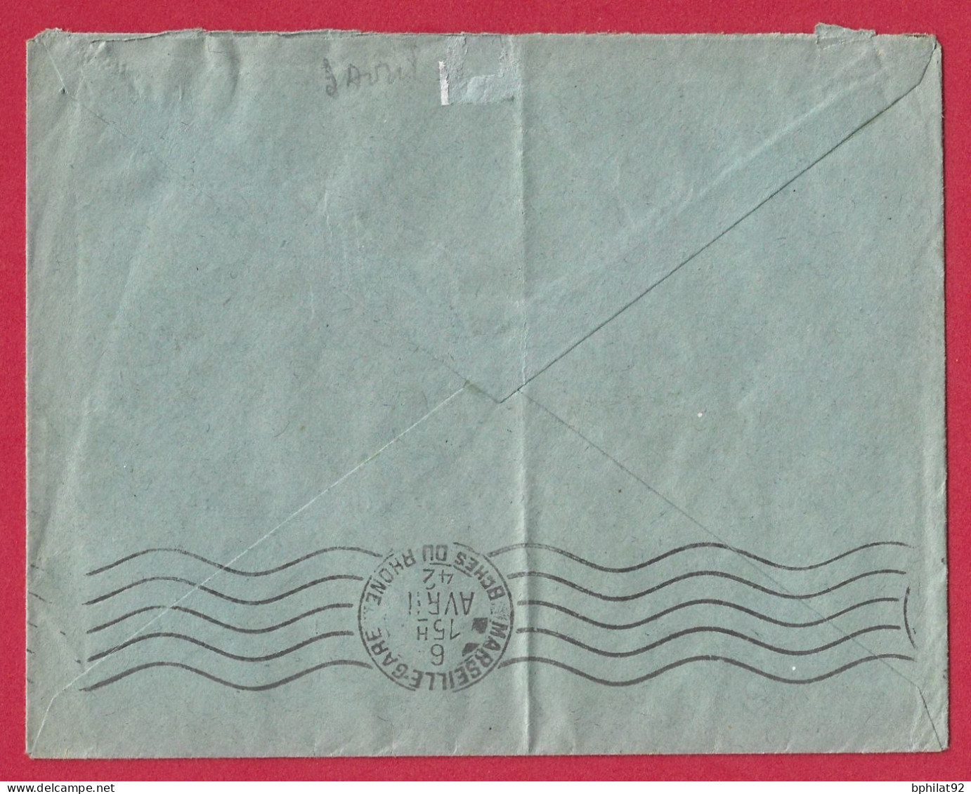 !!! LETTRE FM PAR AVION DE LA BASE AÉRONAVALE DE DAKAR POUR LA FRANCE DE 1942, CACHET ETAT-MAJOR DE LA MARINE EN AOF - Covers & Documents