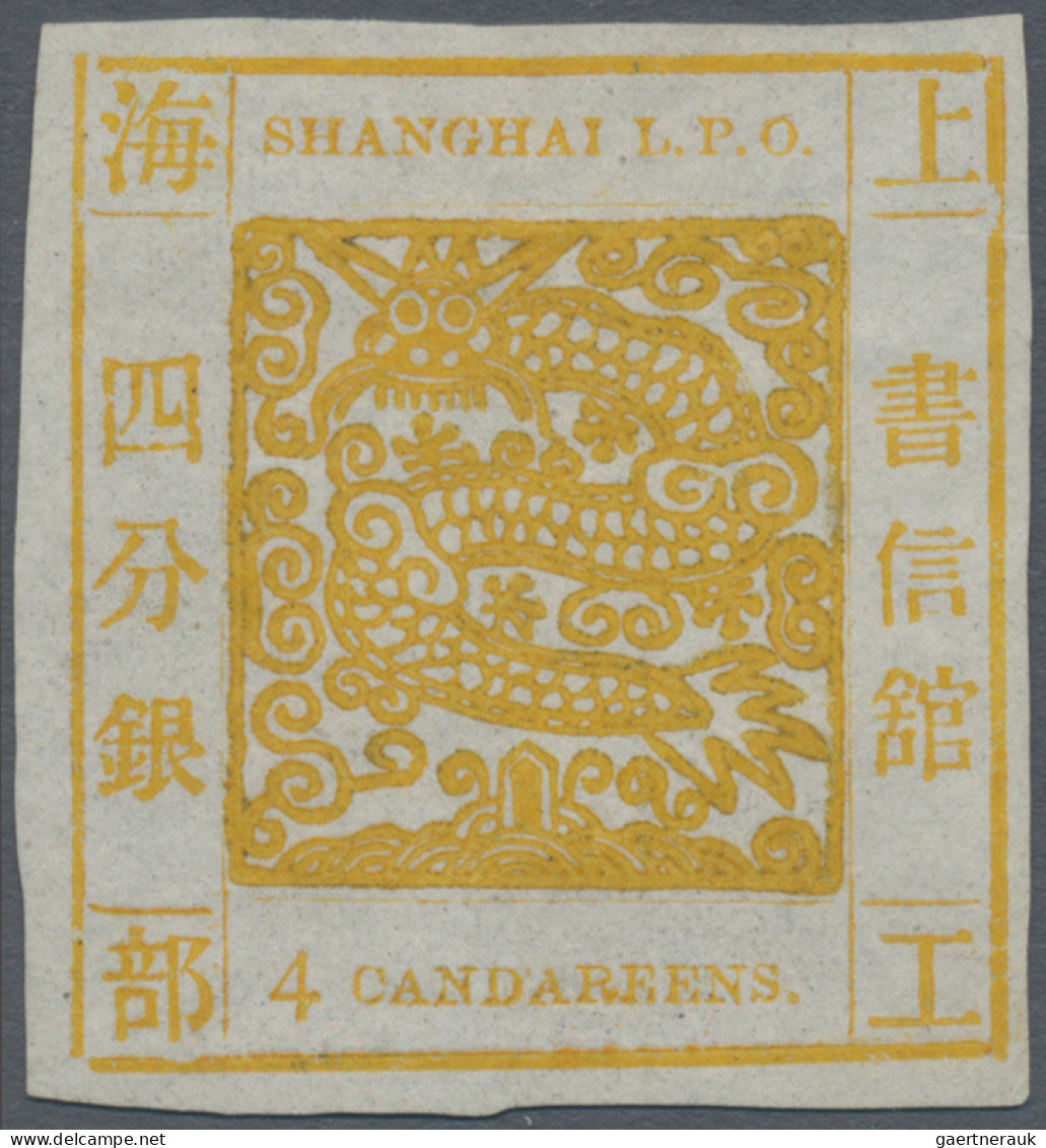 China - Shanghai: 1865, Large Dragon, "Candareens" In The Plural, Non-seriffed N - Autres & Non Classés