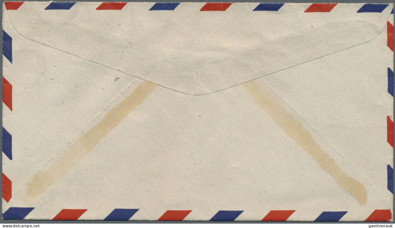 China (PRC): 1950, Tien An Men, Two Small Size Air Mail Covers From "PEKING" Via - Brieven En Documenten