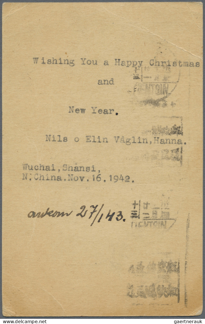 Japanese Occupation WWII - North China: 1942, Stationery 4 C. W. Chop "invalid" - 1941-45 Nordchina