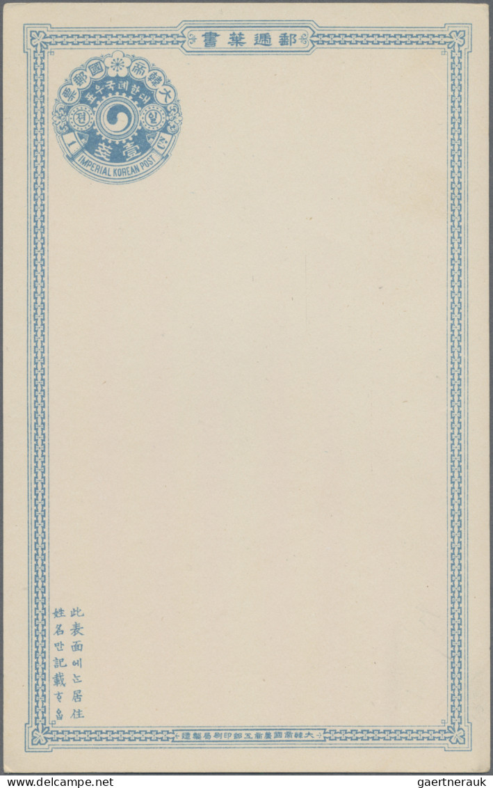 Krorea - Postal Stationary: 1900/01, Reply Card 1 Ch.+1 Ch., Single Card 1 Ch. A - Korea (...-1945)