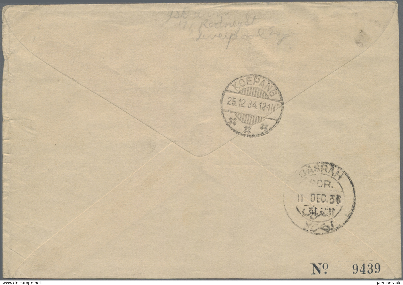 Kuwait: 1934 Imperial Airways & Qantas Airways Special Airmail Cover To Koepang - Kuwait