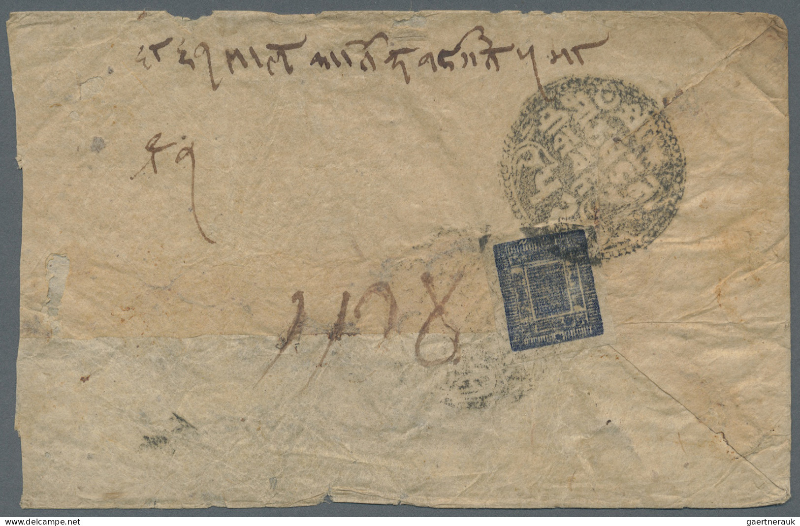 Nepal: 1928 Approx., 1 Anna New Design On Cover Cancelled By Very Clear Negative - Nepal