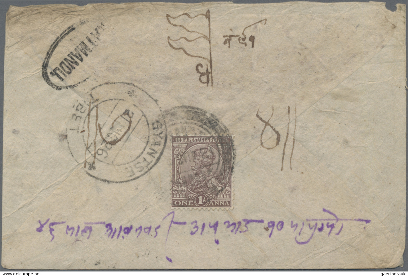 Tibet: 1925/48, Three Incoming Covers From India/Nepal (2) Resp. Nepal With Arri - Sonstige - Asien