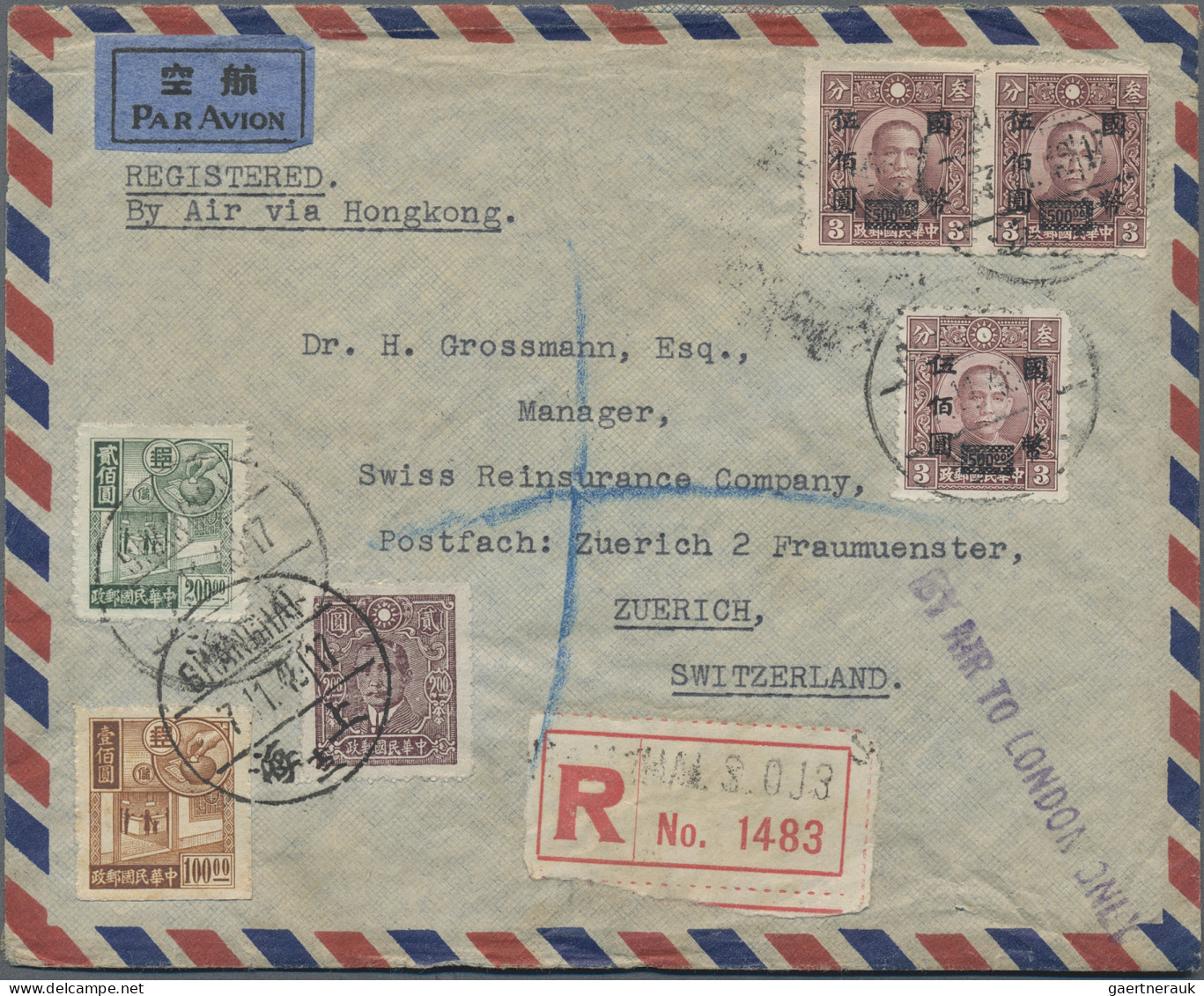 China: 1946/1948, 6 Interesting Airmail Covers Including 2 Missionary Covers Fro - Cartas & Documentos