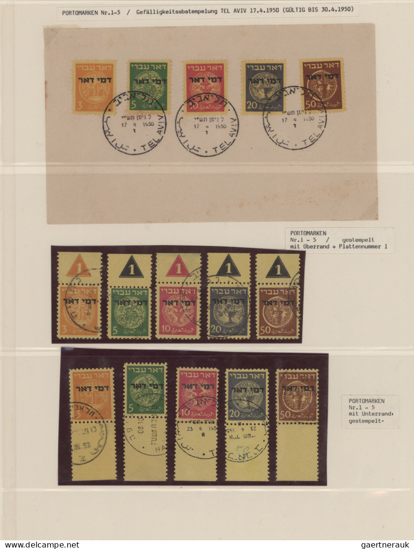 Israel: 1948, Doar Ivri 3m.-50m., Three Complete Sets: (1) On Unaddressed Envelo - Timbres-taxe