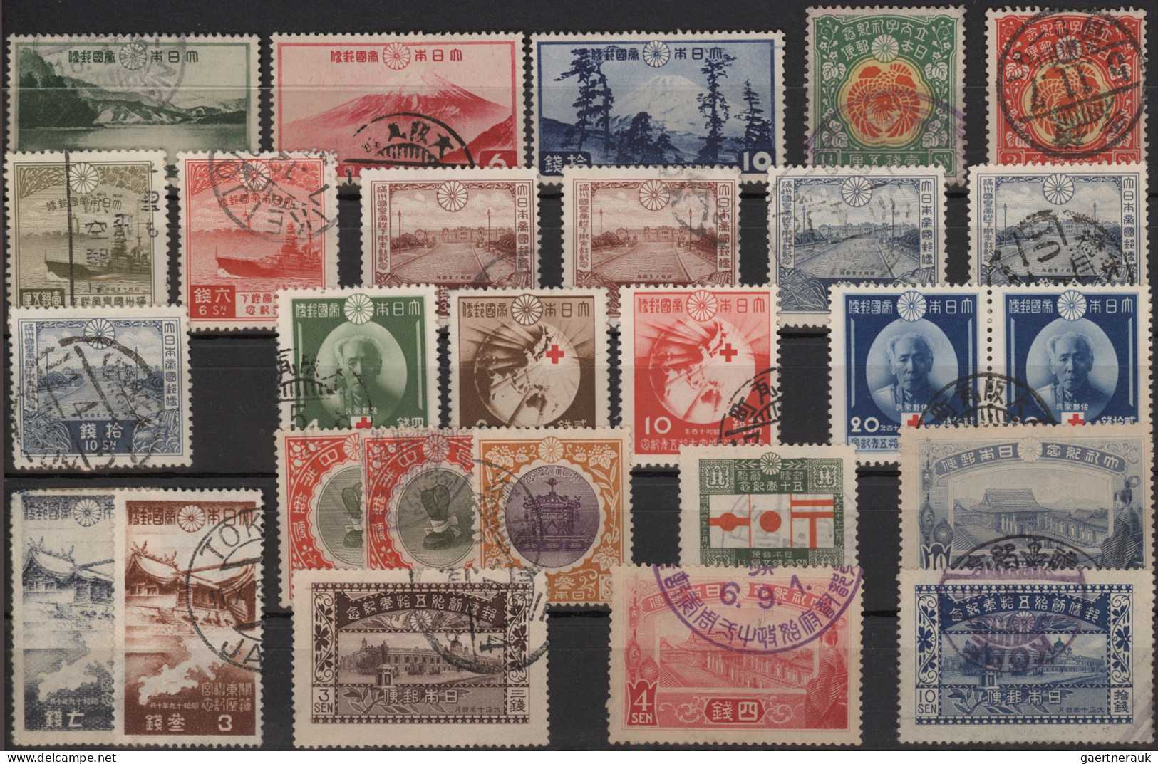 Japan: 1896/1950, Lot Of Mint And Used With Better Commemoratives On Five Large - Other & Unclassified