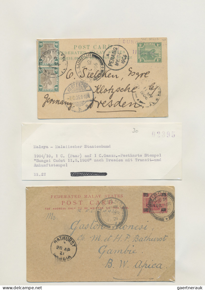 Malayan States: 1890's-1960's (c.): Collection Of More Than 400 Covers, Postcard - Federated Malay States