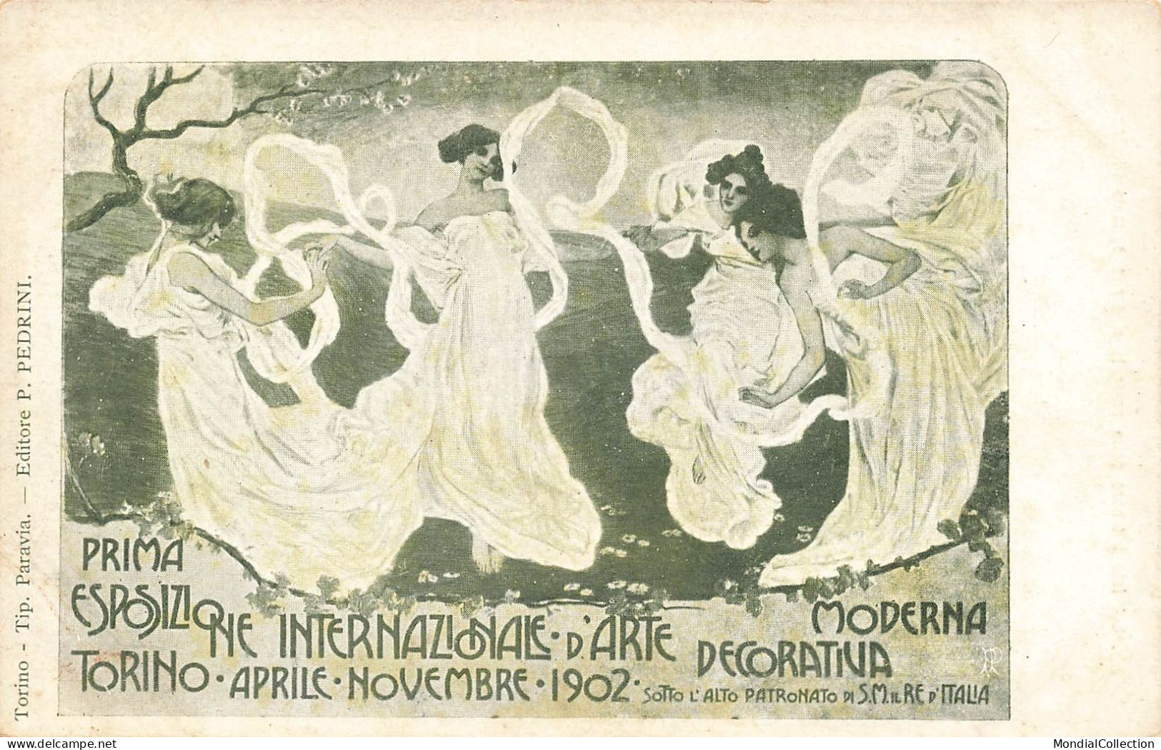 MIKIBP9-053- ITALIE TURIN TORINO EXPOSITION INTERNATIONAL 1902 FEMMES ART NOUVEAU PAR ILLUSTRATEUR - Exposiciones