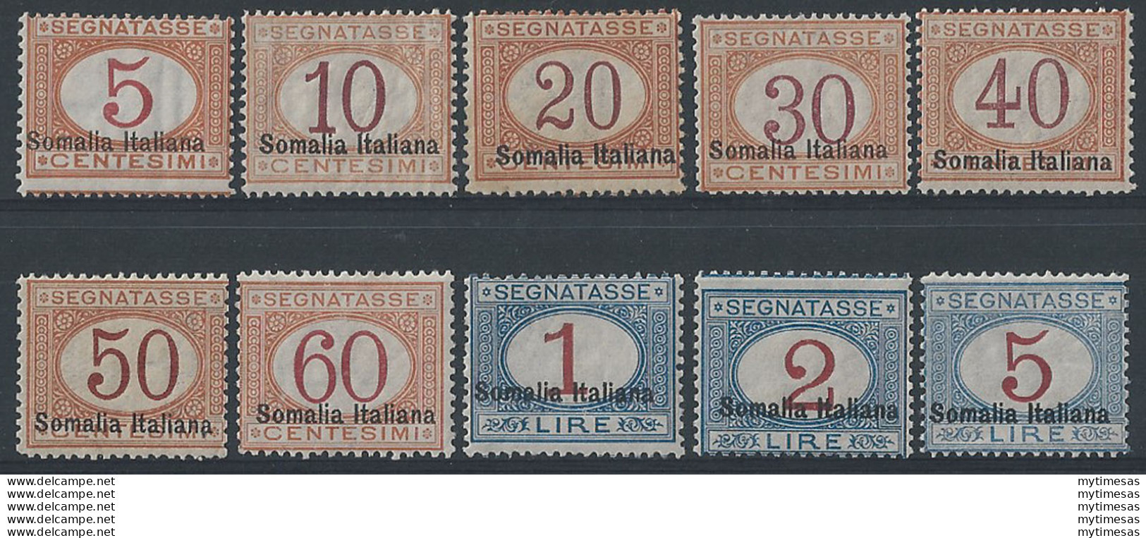 1920 Somalia Segnatasse 10v. MNH Sassone N. 23/32 - Autres & Non Classés